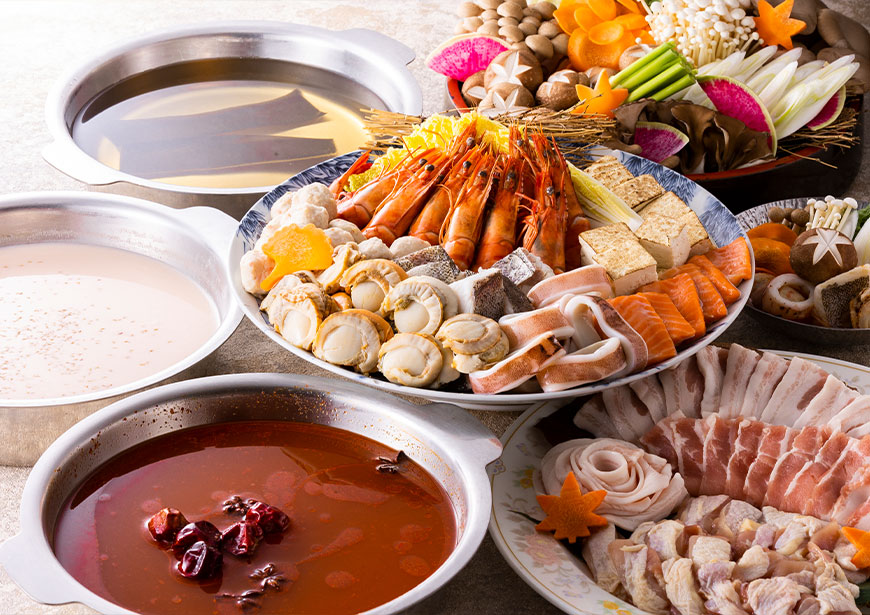 3種類の鍋と県内産の冬の海産物が食べ放題！冬の味覚プラン