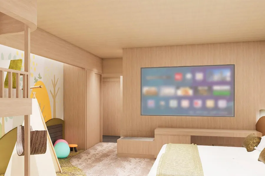 お部屋には100インチのスマートテレビ！