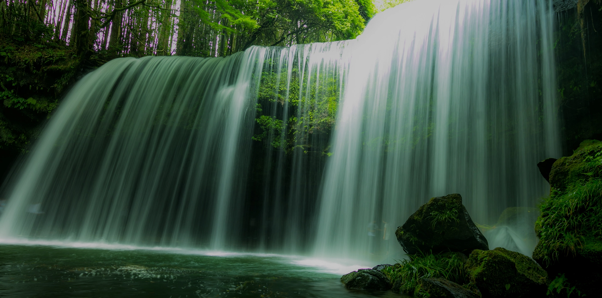 緑と水のカーテンの絶景に癒される鍋ヶ滝