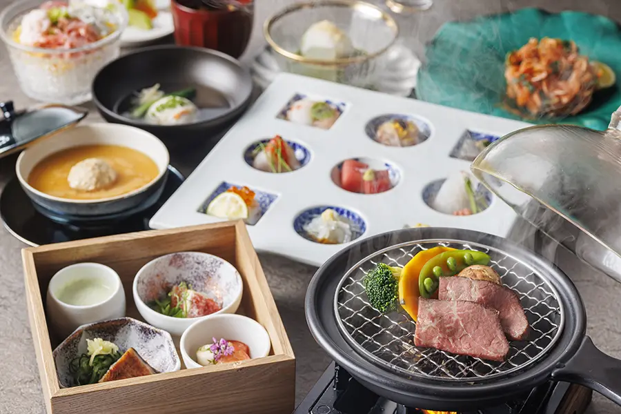 【土地の恵み会席】桜海老のかき揚げや海鮮九種のお造りなど旬の地元食材をご堪能