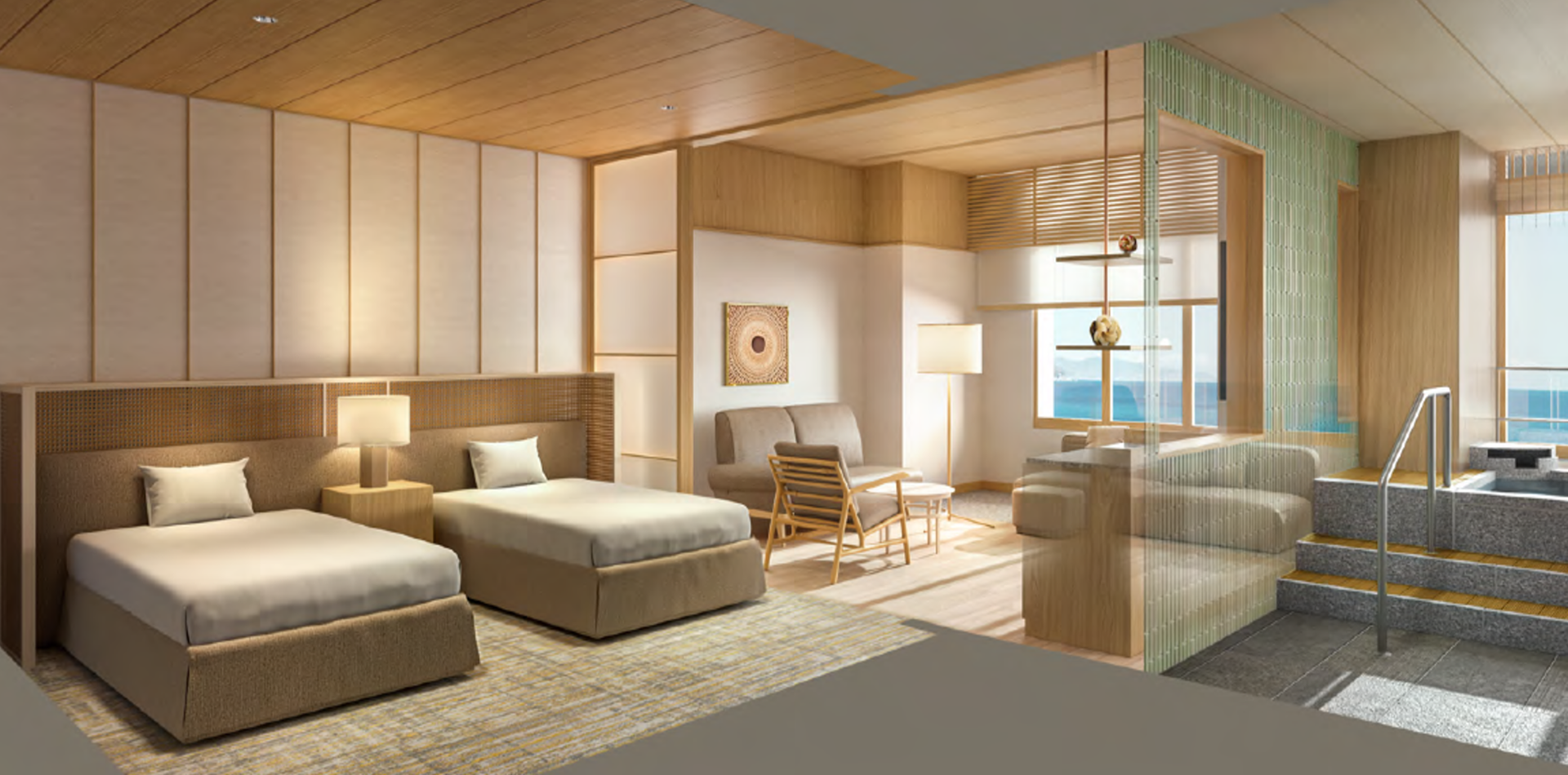 客室は全室オーシャンビュー