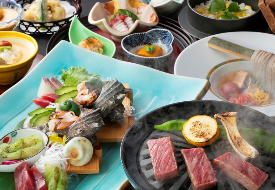 The Blessings of the Land Kaiseki] If you are in doubt, this is the one for you! We will entertain you with the colorful ingredients of the season.