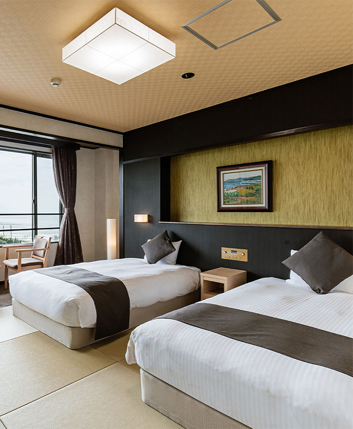 일본식 방, 침대에서 여유롭게 휴식. 인기의「일본식 트윈」
