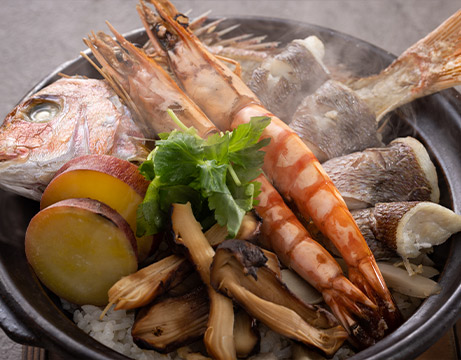 Setouchi sea bream and clay pot rice