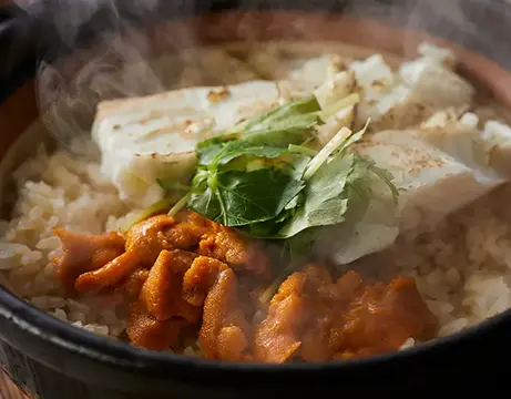 鯛とうにの土鍋御飯