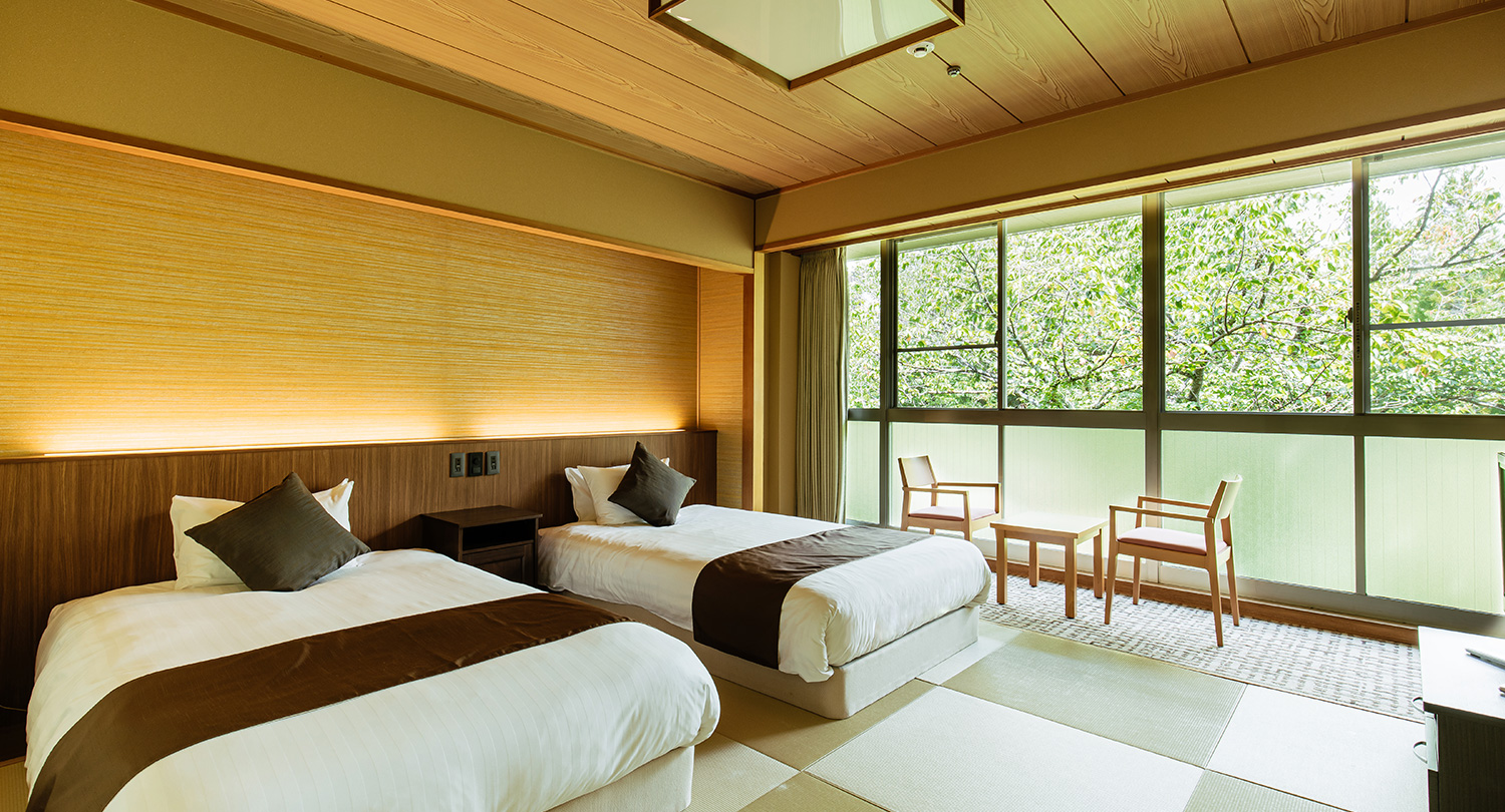 Japanese-style room with beds