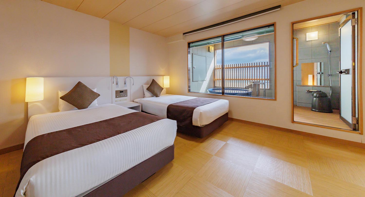 Special mixed Japanese and Western room with outdoor bath