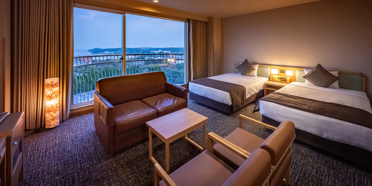 【オーシャンビュー】ツインルーム／28平米