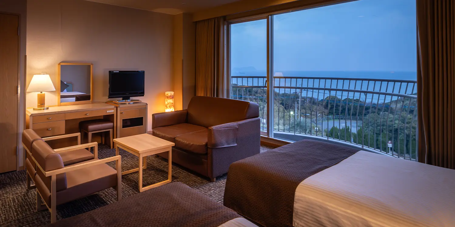 【オーシャンビュー】ツインルーム／28平米