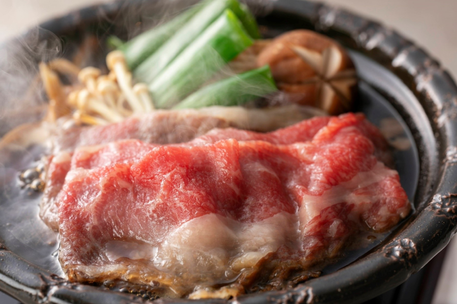 【土地の恵み会席】選べるメイン・近江牛すき焼き又は近江牛しゃぶしゃぶ