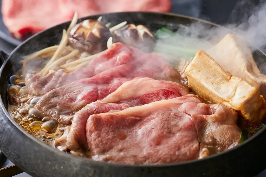 【特別会席】焼松茸とA5ランク近江牛のすき焼き