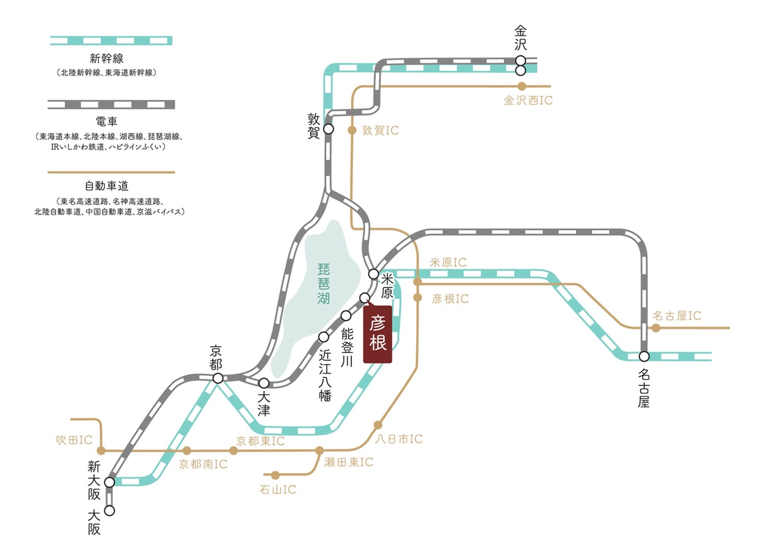 彦根周辺路線図