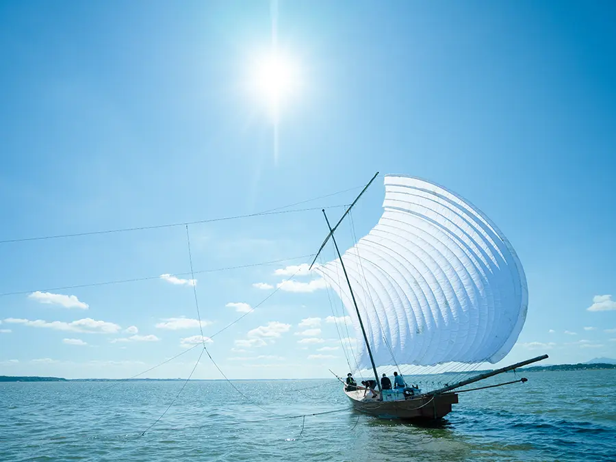 霞ヶ浦 帆引き船見学