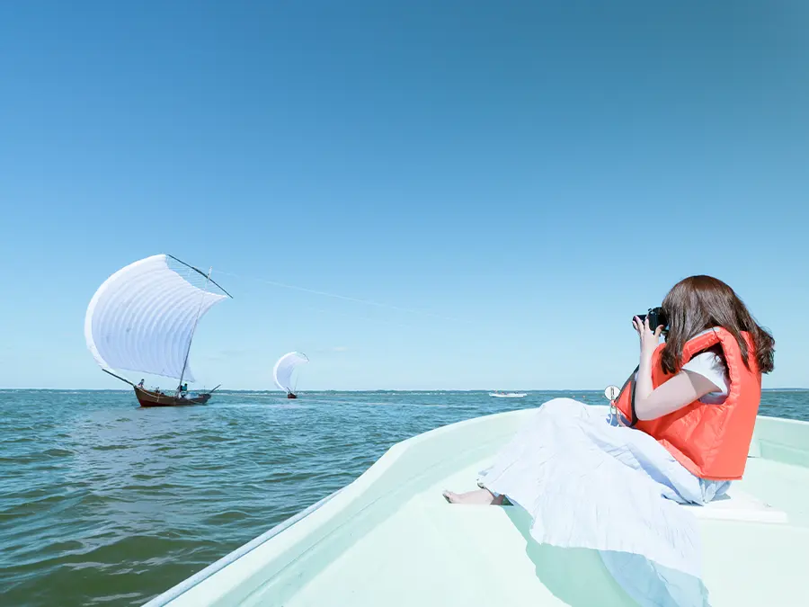 霞ヶ浦 帆引き船見学