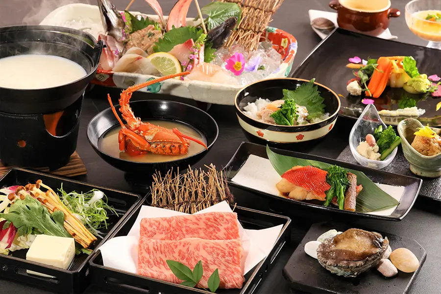 【特別会席】 三大共演！『鮑・伊勢海老・かずさ和牛』を堪能♪