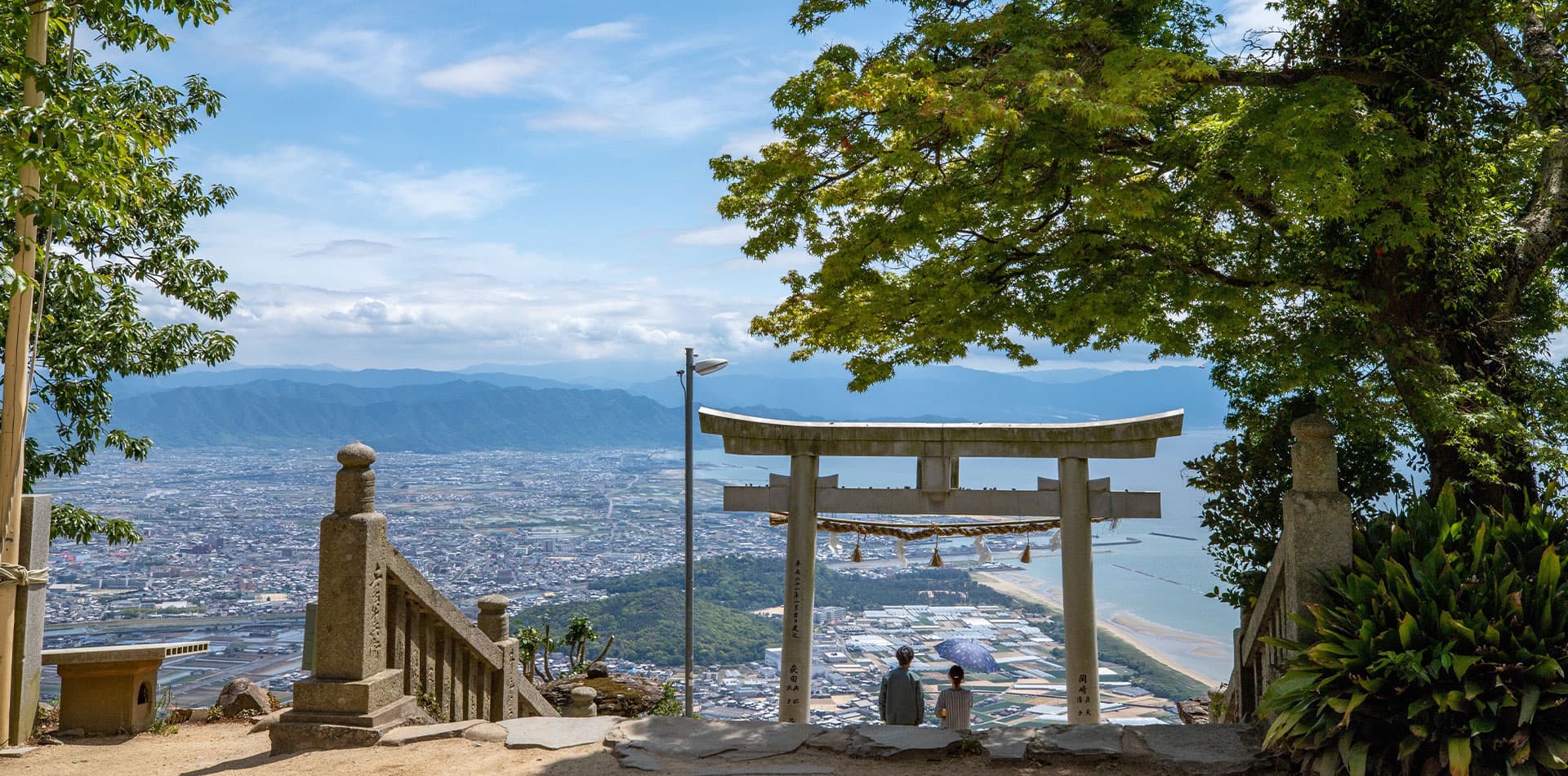 Panoramic view of Kanonji city and Seto Inland Sea