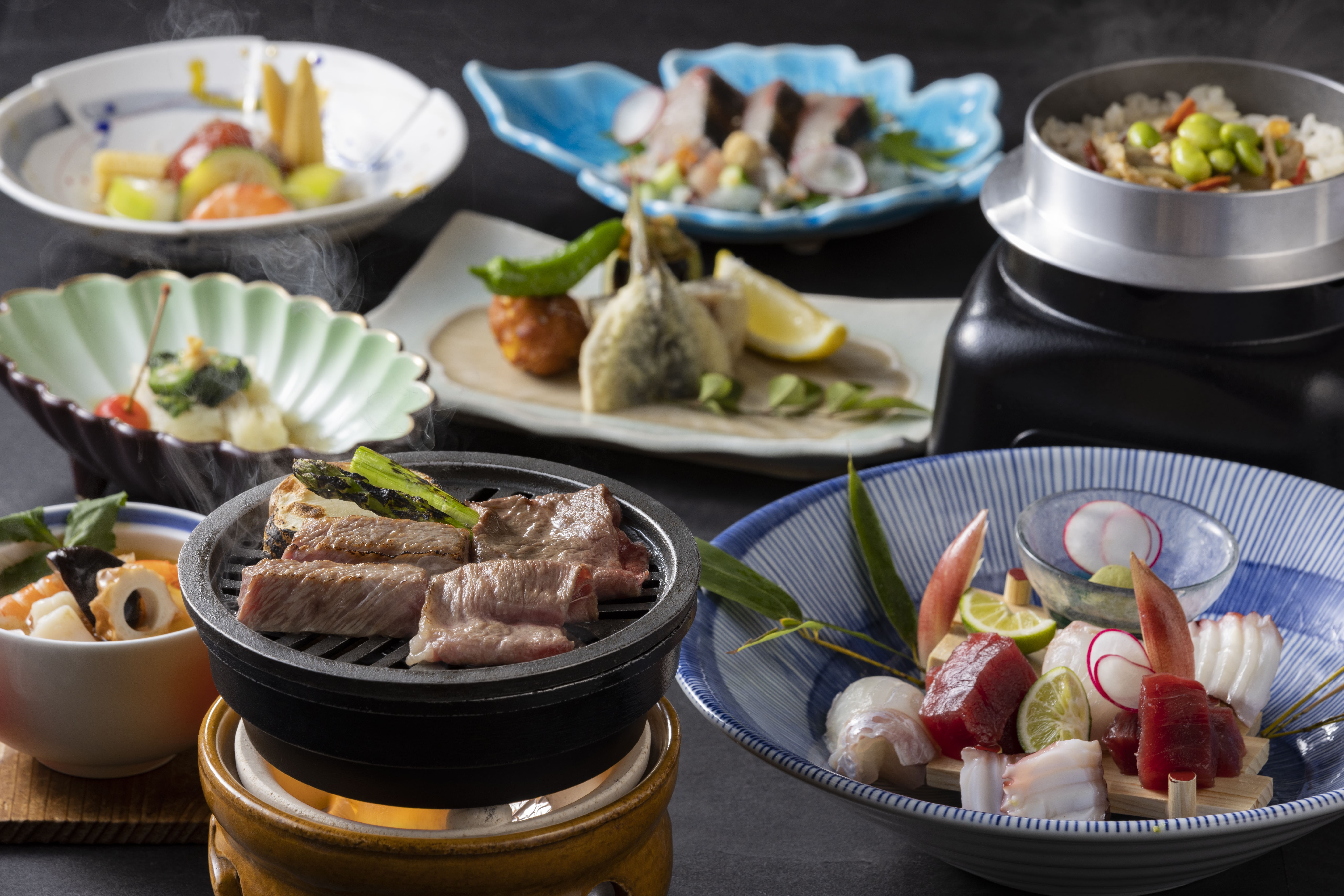 [Land&#39;s Blessings Kaiseki Course] Taste Sanuki&#39;s Premium Kuroge Wagyu Beef, &quot;Olive Beef&quot;