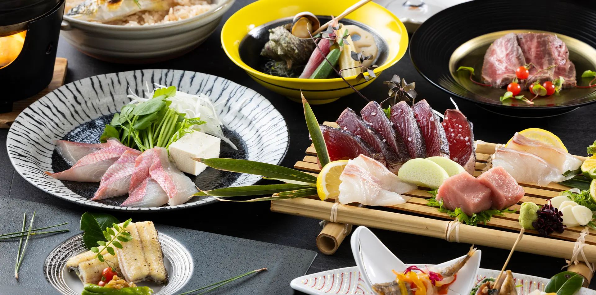 山と海に囲まれ、食材の宝庫と言われる高知の新鮮な食材を自慢の料理