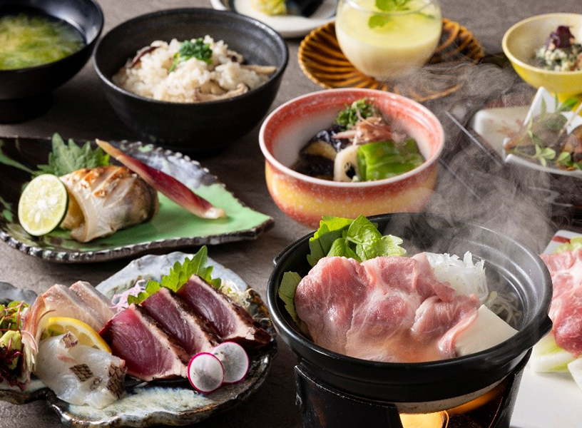 【季節の会席】県産ブランドポークをいの町産生姜で味わう秋会席