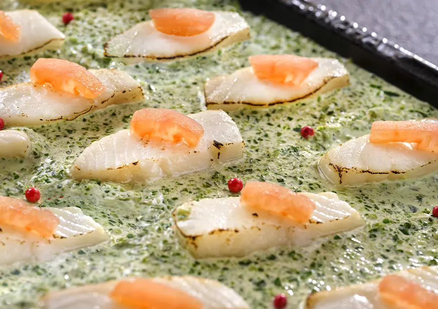 カレイのキャベツクリームソース