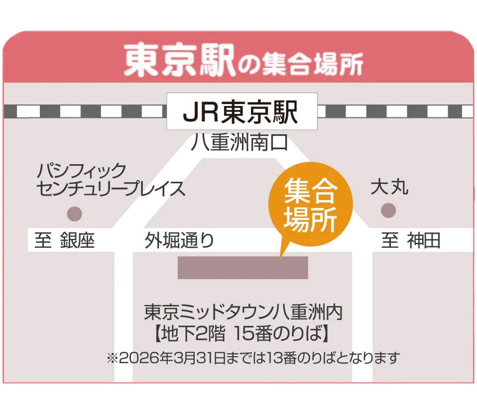 ～3/31までの東京駅乗車場所