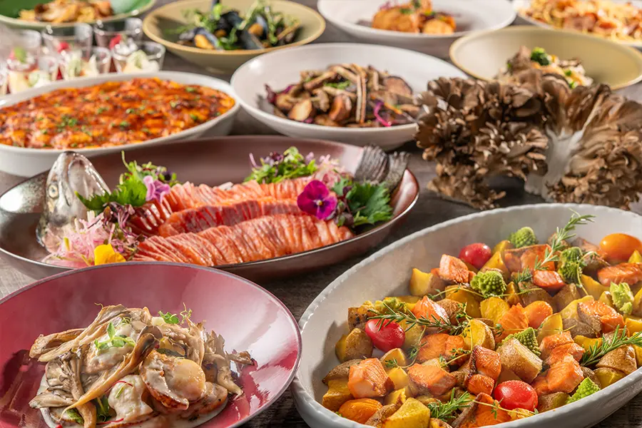 Japanese and Western buffet with plenty of Gunma specialties and local cuisine