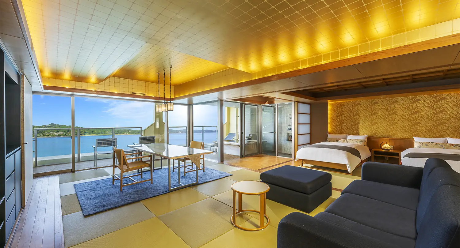 【温泉展望露天風呂付】デラックスコーナースイート（オーシャンビュー）