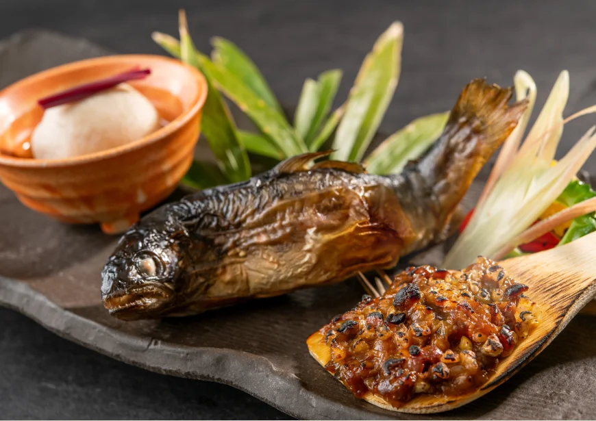 【特別会席】武州和牛塩すき焼き、おなめ味噌で岩魚塩焼きを堪能