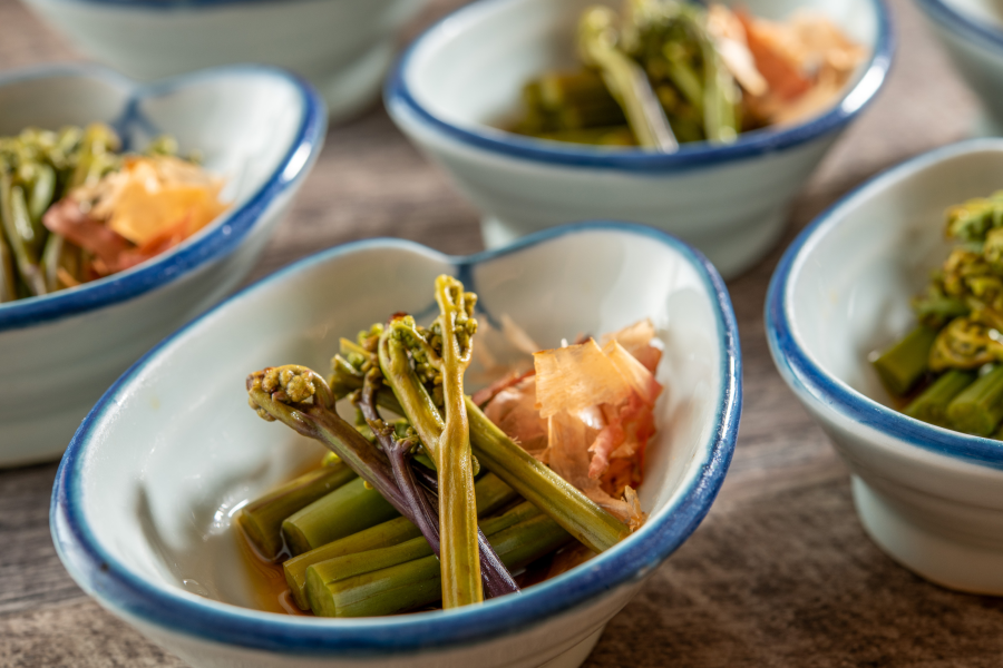 山菜の醤油漬け