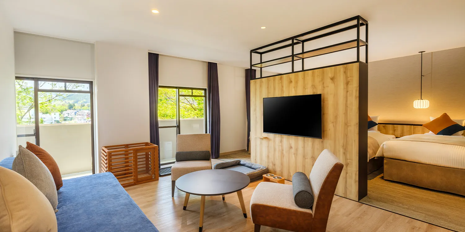 【NEW】【ドッグフレンドリールーム】ドライサウナ付きプレミアムルーム(バス付)