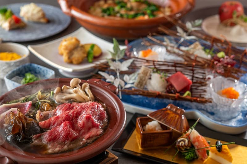 【極み会席】金目鯛土鍋ご飯と上州牛すき焼きを堪能する蕎麦会席