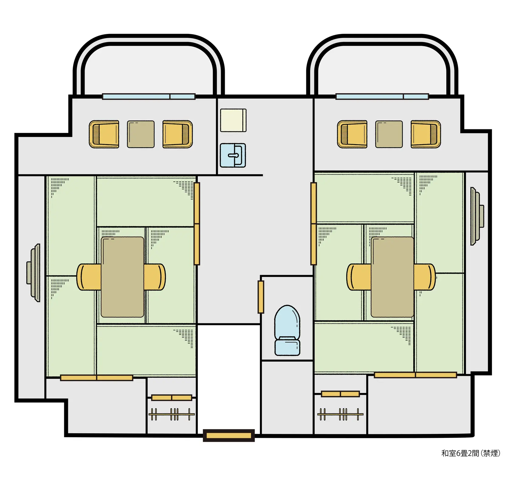 Japanese-style room, 6 Tatami, 2 rooms
