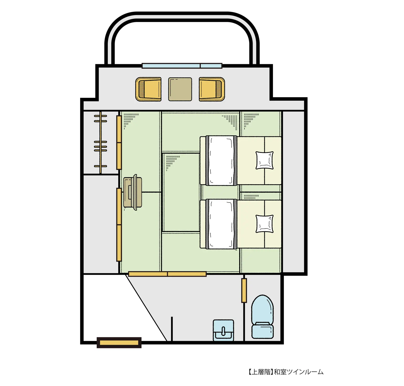Japanese-style Twin Room, Upper floor/28㎡
