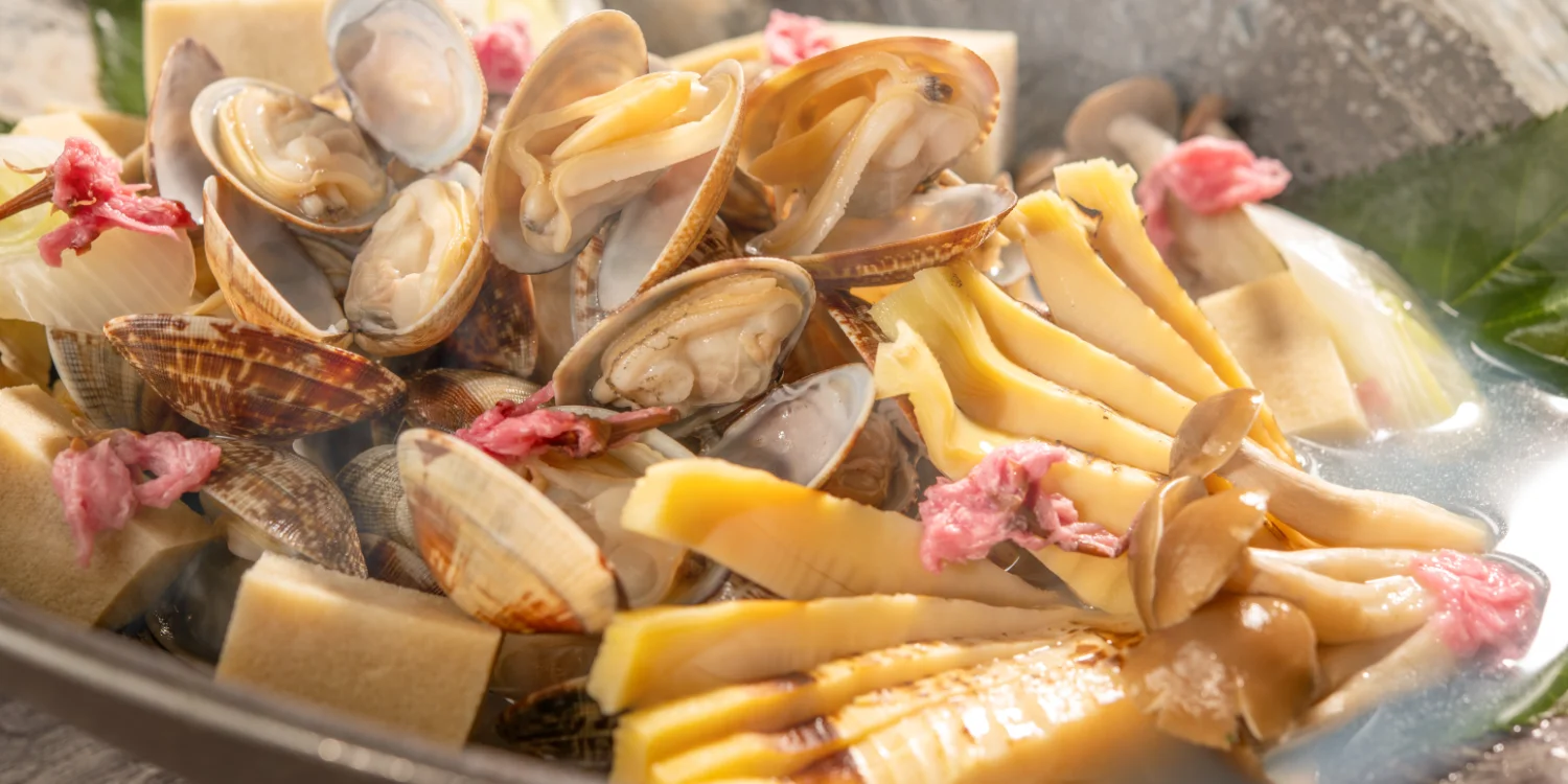 アサリの桜蒸し