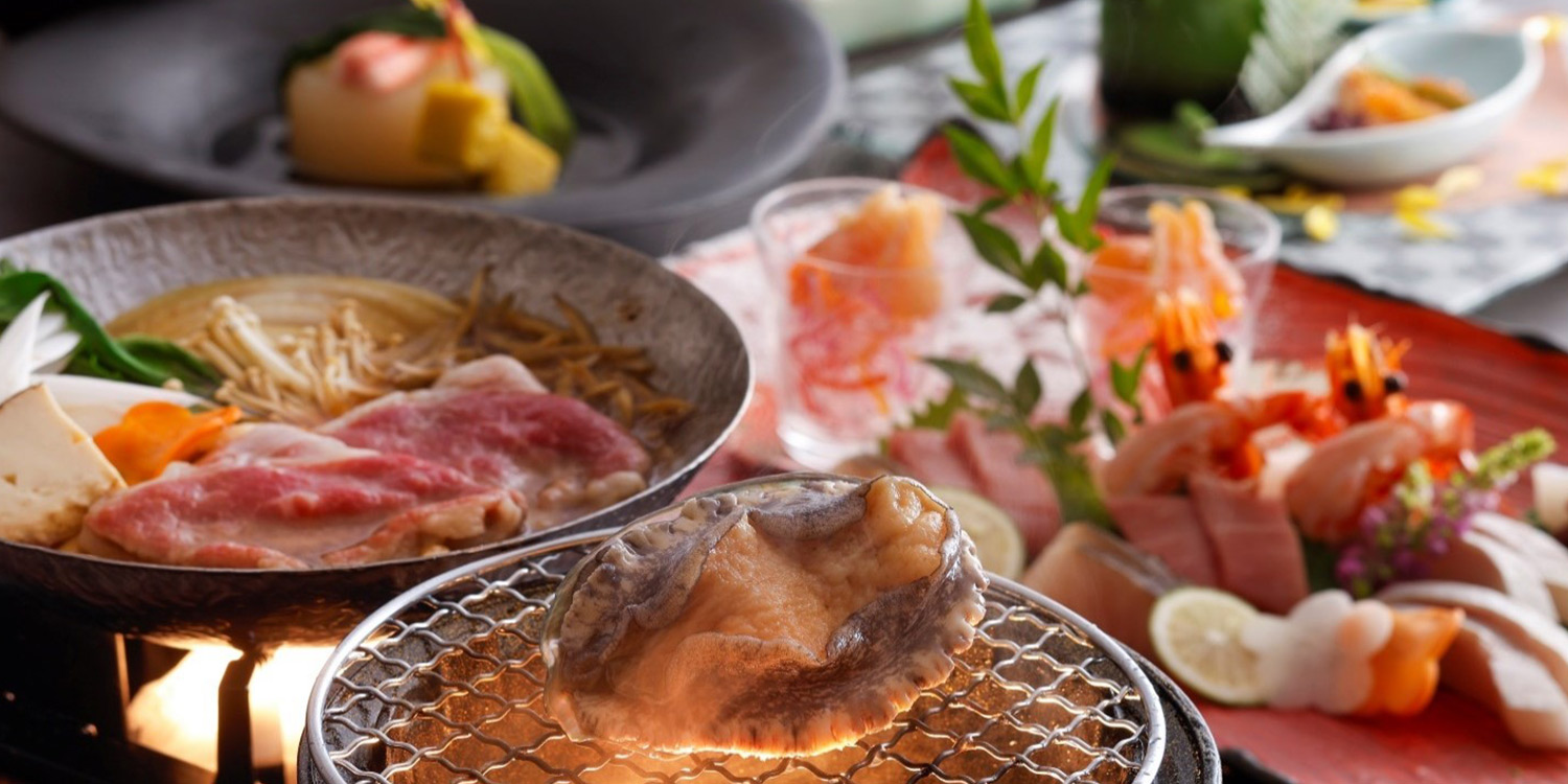 [Blessings of the Land Plan] 1 night and 2 meals Kaiseki meal to enjoy the three major Japanese beef Matsusaka beef and abalone