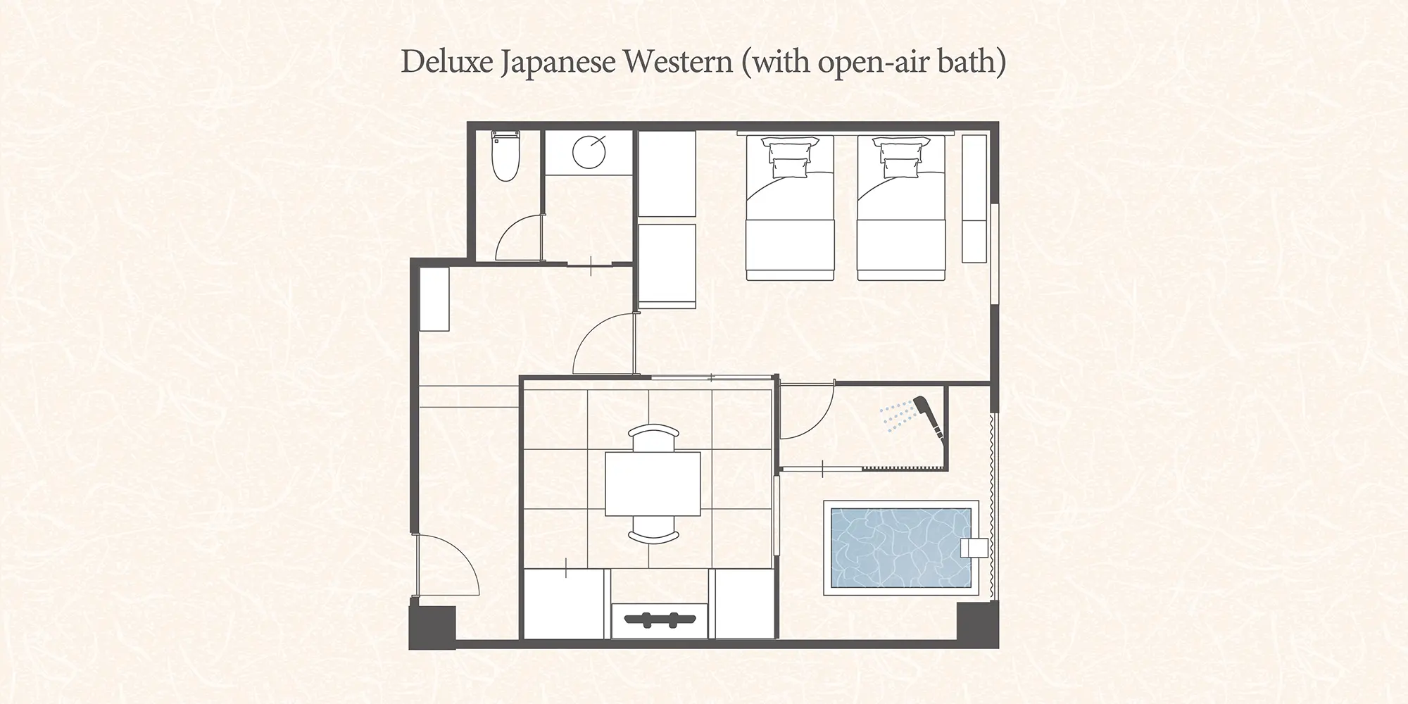 【露天風呂付き】デラックス和洋室 レイアウト