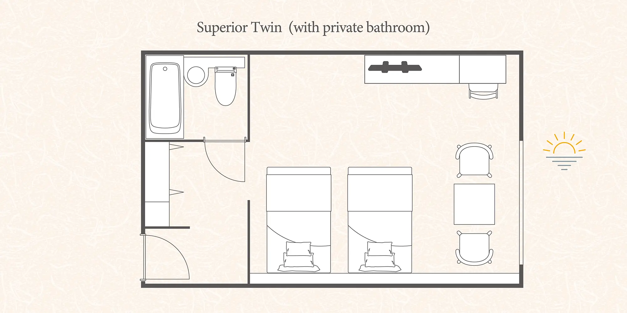 スーペリアツイン（バス付） レイアウト