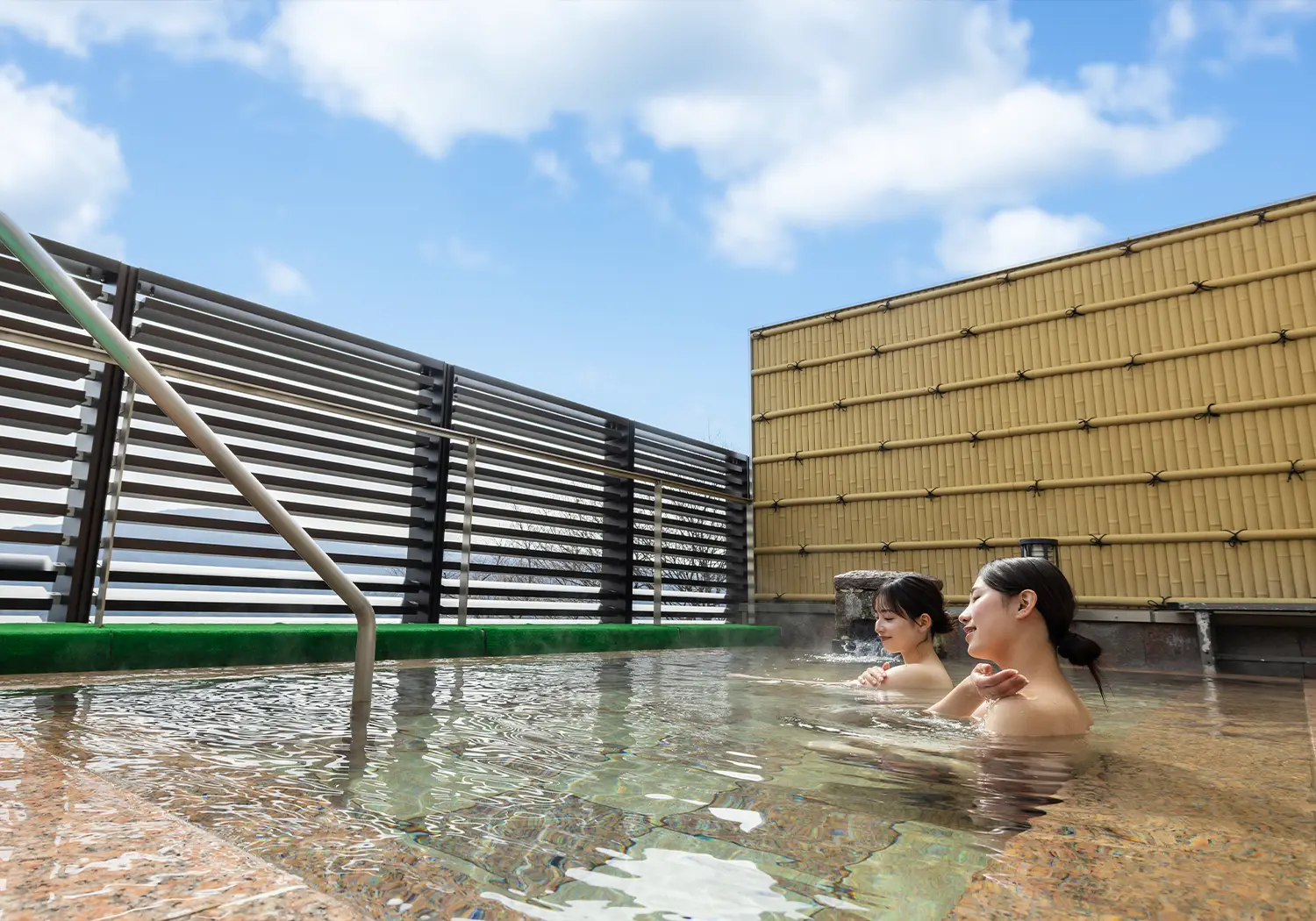 Refresh yourself in the open-air bath