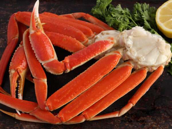 Crab,Legs,On,Brown,Rustic,Background