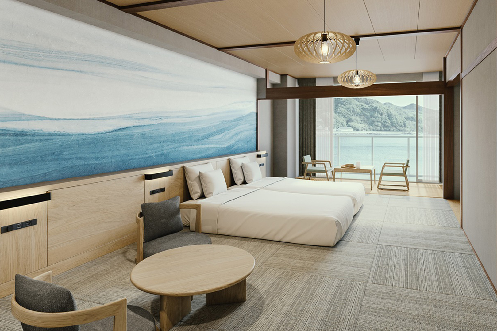 Japanese style bed (ocean view)