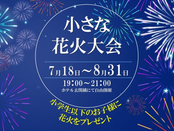 夏の思い出をつくろう!小学生以下限定★小さな花火大会