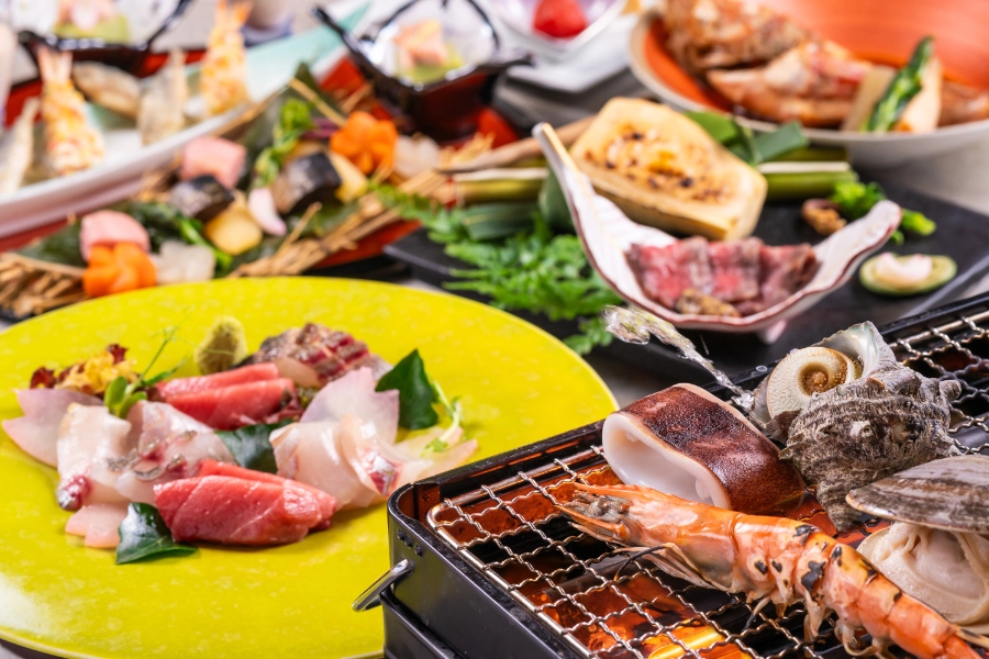 【特別会席】海の幸の浜焼と博多和牛 旬の食材を感じる贅沢会席
