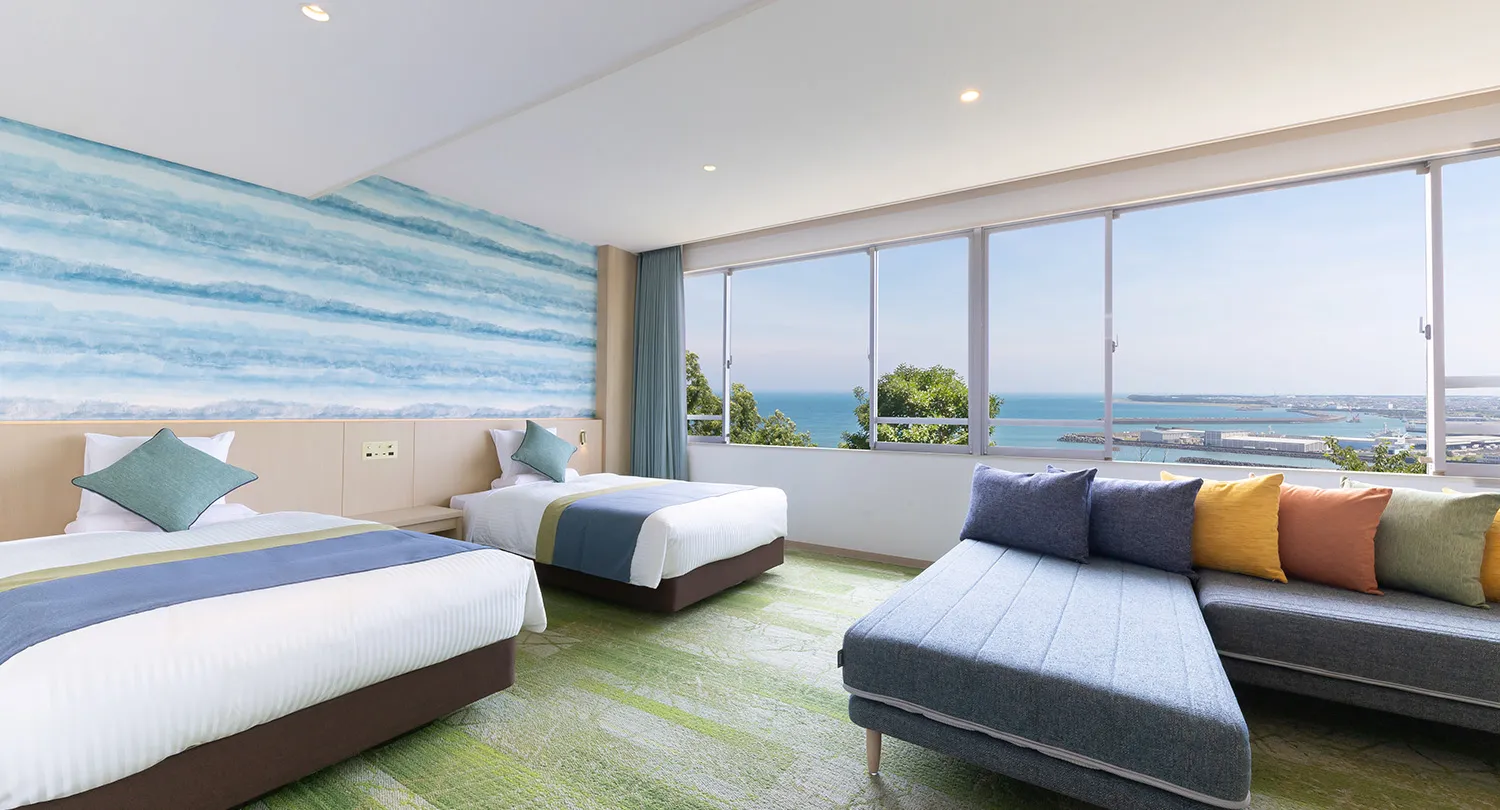 [Ocean View] Deluxe Quadruple Room  (With bath) / 36 ㎡