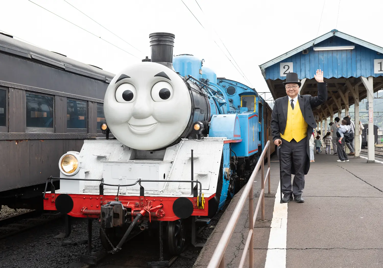 大井川鐵道できかんしゃトーマス号と対面