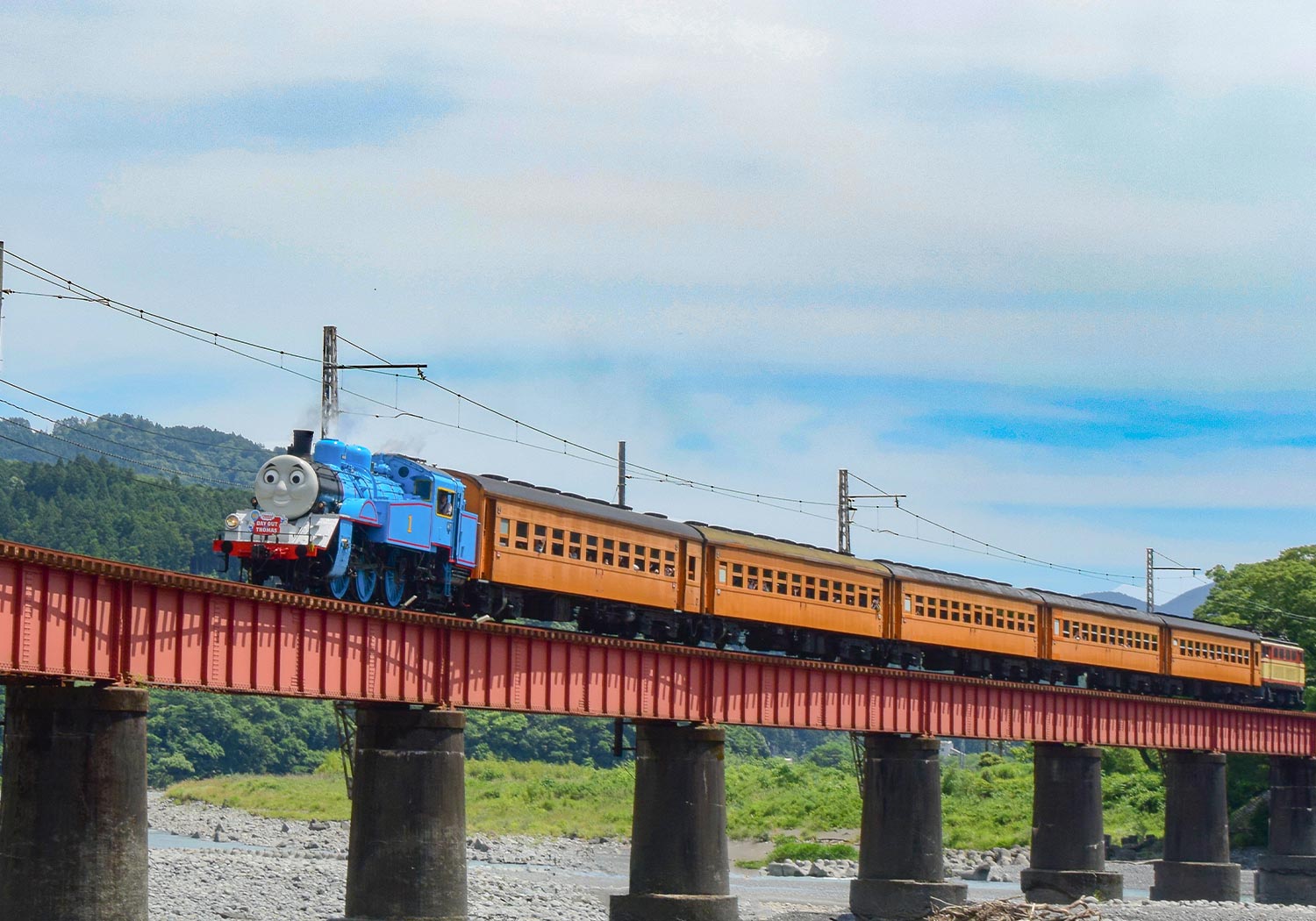 大井川鐵道できかんしゃトーマス号と対面