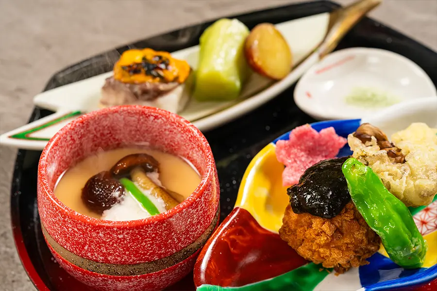 【季節の会席】博多すぎたけとかぼちゃの茶碗蒸し（9月～11月）