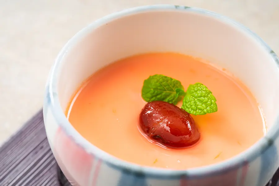 【季節の会席】桜風味のプリン