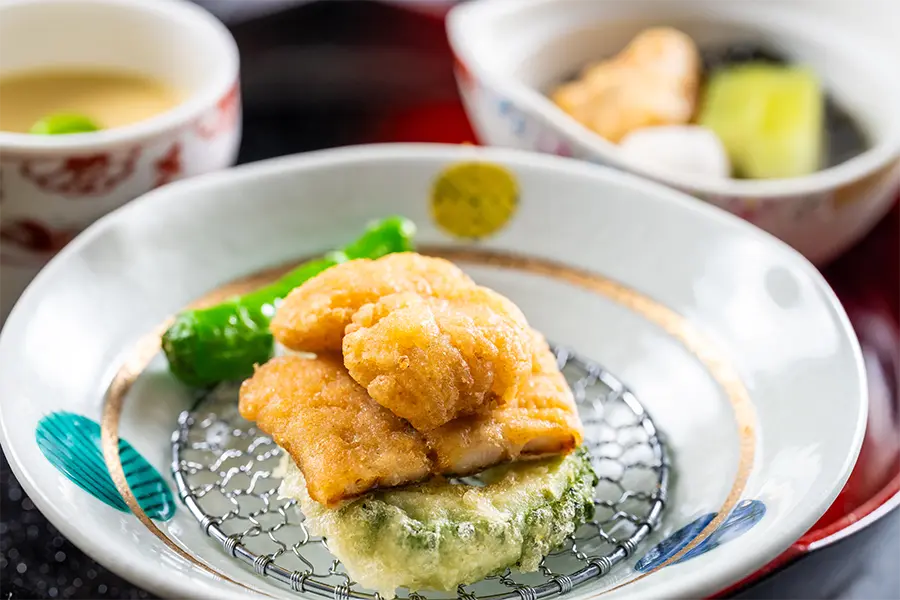 【季節の会席】鱧の竜田揚げ