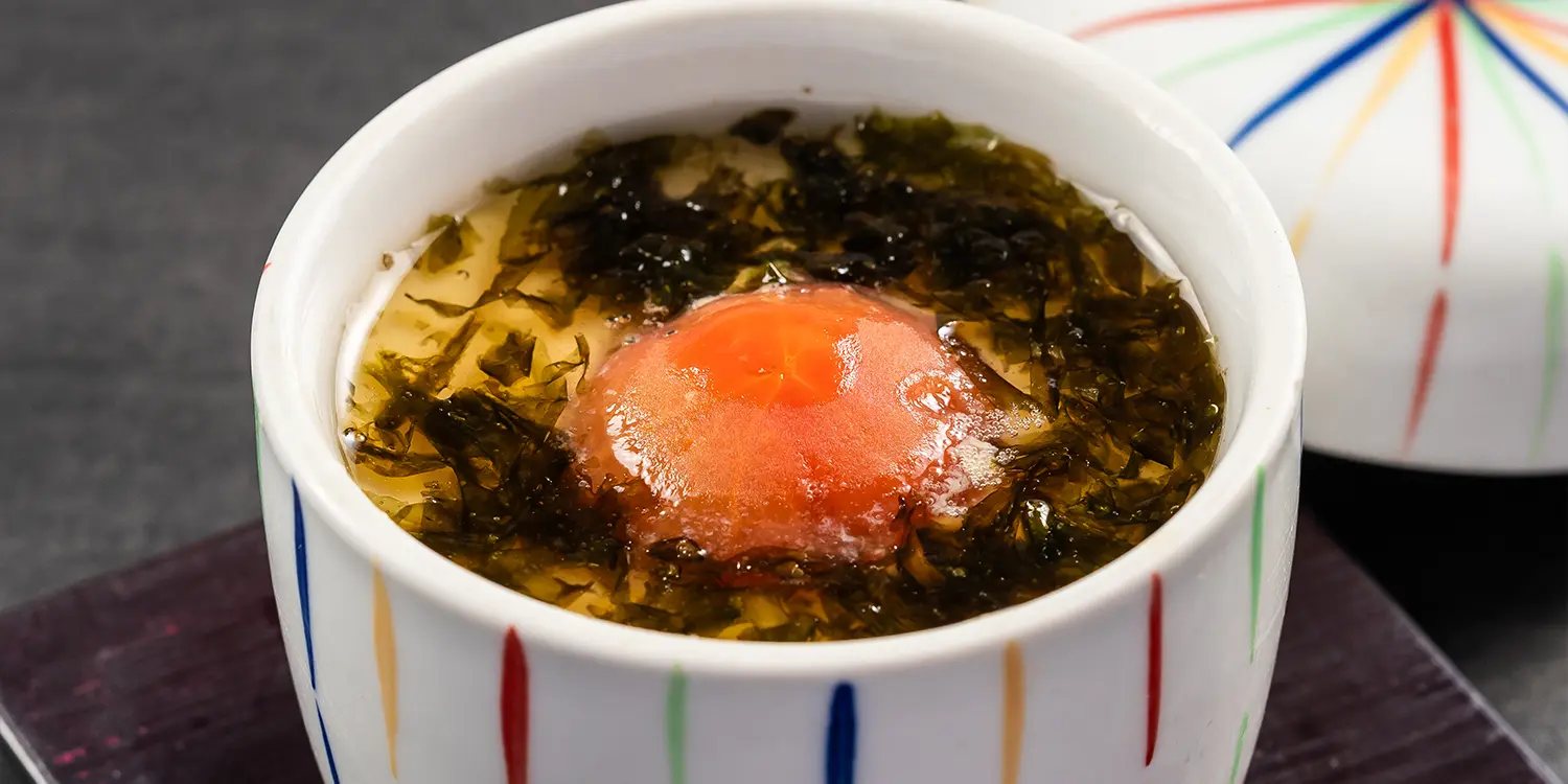 【季節】バラ干し焼海苔の冷製茶碗蒸し